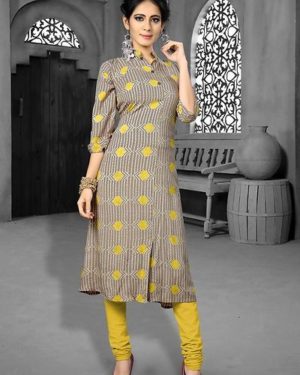 Women's Rayon Abstract Straight Kurti - GRE