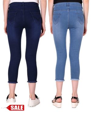 Multicoloured Denim Jeans For Women's - Combo Of 2 - GRE