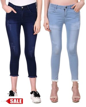 Multicoloured Denim Jeans For Women's - Combo Of 2 - GRE