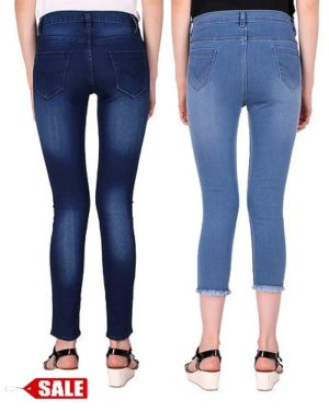 Multicoloured Denim Jeans For Women's - Combo Of 2 - GRE