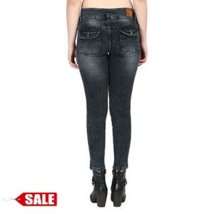 Women's Black Denim Skinny Fit Stretchable Jeans - GRE