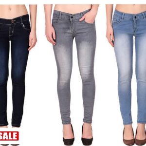 Funky Guys Women'S  Slim Fit Jeans (Pack Of 3) - GRE