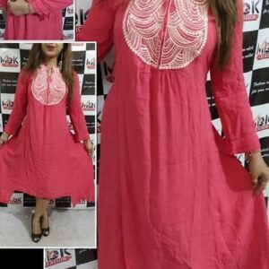 Multi color Rayon Embroidered Kurta - GRE