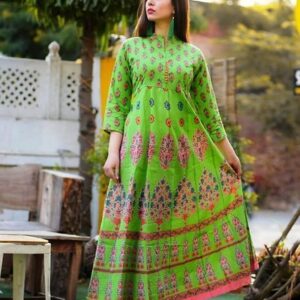 Glace Cotton Anarkali Kurta For Women's - GRE