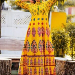 Glace Cotton Anarkali Kurta For Women's - GRE
