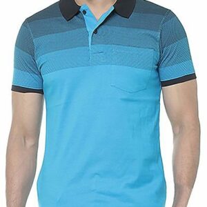 Blue Printed Cotton Polos - GRE