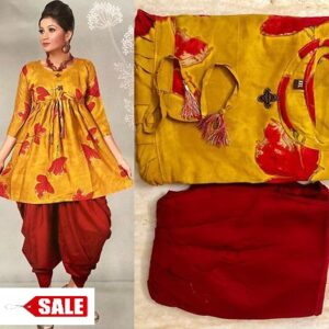 Women's Rayon Printed Kurta With Dhoti - GRE