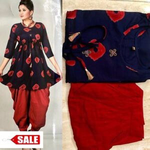 Women's Rayon Printed Kurta With Dhoti - GRE