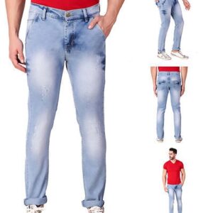 Men's Blue Denim Regular Fit Mid-Rise Jeans - GRE