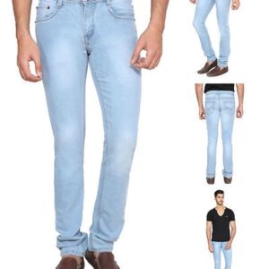 Men's Blue Denim Regular Fit Mid-Rise Jeans - GRE