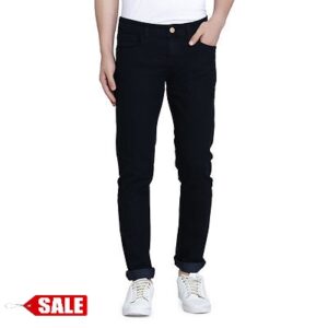 Men's Stretchable Navy Blue Cotton Blend Slim Fit Jeans - GRE