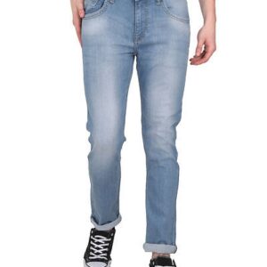 Slim Fit Iced Blue Faded Denim Jeans - GRE