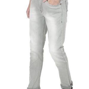 Men's Slim Fit Light Grey Stretch Denim Jeans - GRE