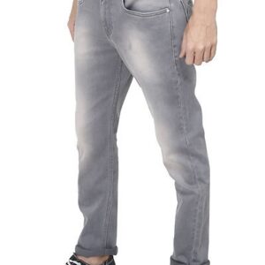 Men's Slim Fit Iced Grey Stretch Denim Jeans - GRE
