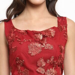 Maroon Imported Net Women’s Party Dress – GRE