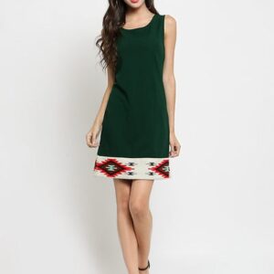 Green Imported Spandex Polyester Women's Casual Dress - GRE