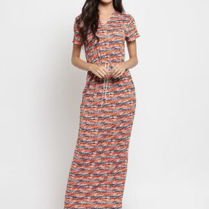 Orange Imported Spandex Polyester Women's Casual Dress - GRE