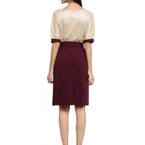 Maroon Imported Spandex Polyester Women’s Casual Dress – GRE