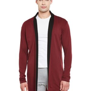 Maroon/Black Full Sleeves Long Shrug - GRE
