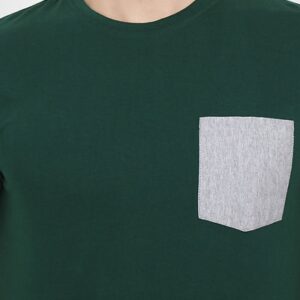 Green Solid Round Neck T-Shirt – GRE