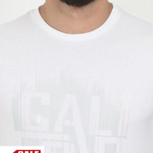 White Graphic Printed Round Neck T-Shirt – GRE