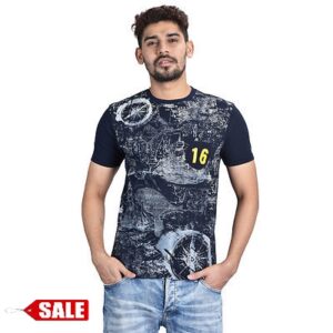 Men's Cotton Printed Round Neck Tees - GRE