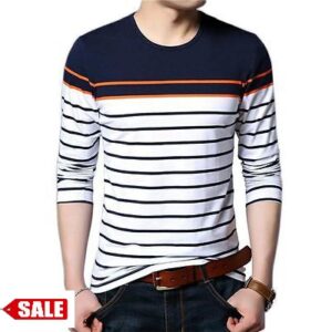 Men's Navy Blue Cotton Regular Fit Round Neck Tees - GRE