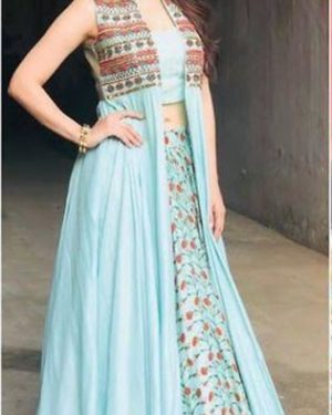 Rayon 14 Kg 3 Piece Long Kurti Embroidered Gown - GRE