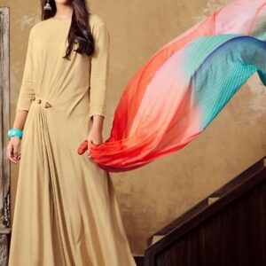 Solid Rayon Kurta With Dupatta With Fancy Botton and Latkan - GRE