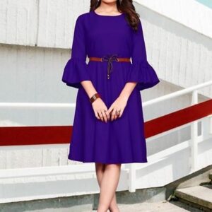 Bell Sleeve Crape Dress For Women – GRE