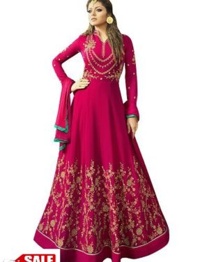 Women's Georgette Embroidered Ethnic Gown - GRE