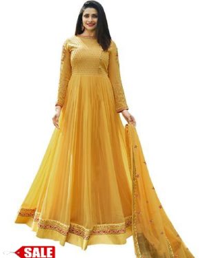 Women's Georgette Embroidered Ethnic Gown - GRE