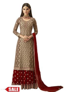 Women's Georgette Embroidered Ethnic Gown - GRE