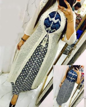 Glamorous Crepe Printed Selfie Kurti  - sozo