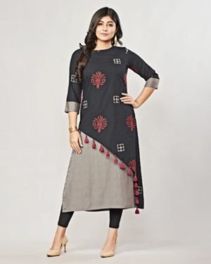 Precious Cotton Blend Printed Kurti  - sozo