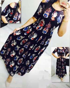 Glamorous Crepe Printed Selfie Kurti  - sozo