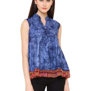 Women's Standard Denim Solid Top  - sozo