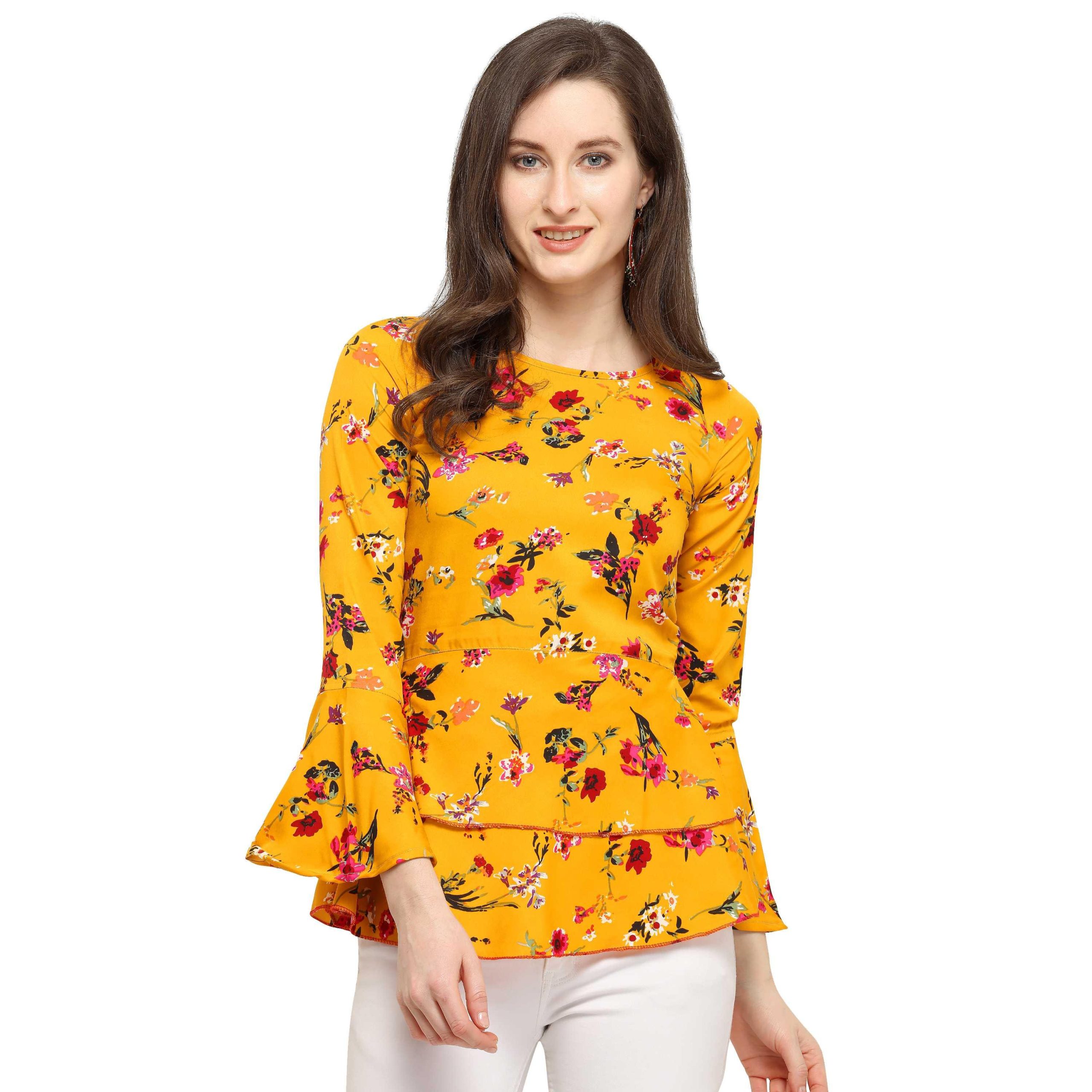 7047693179.jpeg Women's Crepe Floral Top - sozo