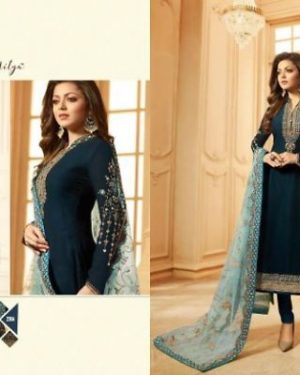 Net Embroidery Work Dress Material With Dupatta - GRE