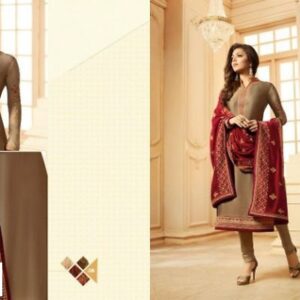 Net Embroidery Work Dress Material With Dupatta - GRE