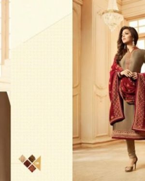 Net Embroidery Work Dress Material With Dupatta - GRE