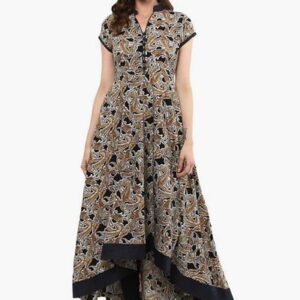 Women Printed Crepe Gown Summer Collection - GRE