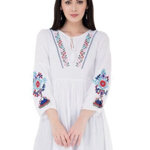 Women's Rayon Off-White Top - GRE