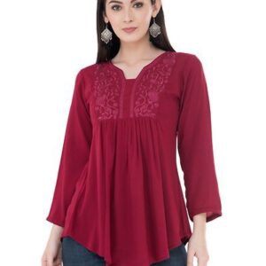Women's Rayon Mahroon Top - GRE