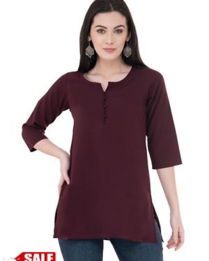Women's Rayon Brown Top - GRE