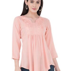 Women's Rayon Pink Top - GRE