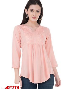 Women's Rayon Pink Top - GRE
