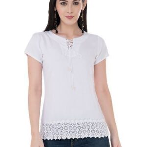 Women's Rayon Off-White Top - GRE