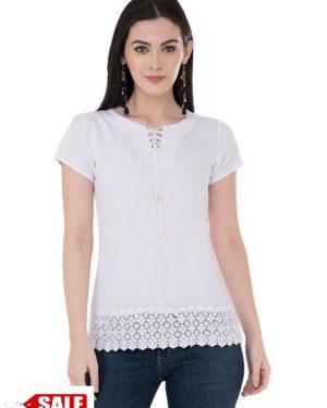 Women's Rayon Off-White Top - GRE