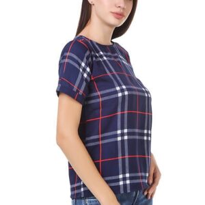 Blue Embroidered Crepe Crop Top For Women’s – GRE